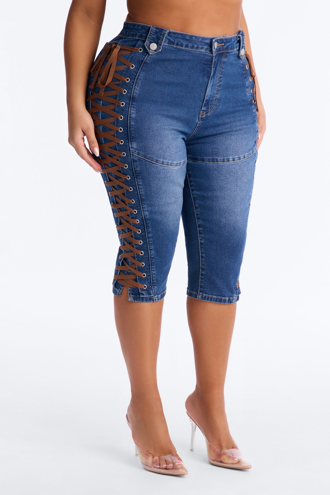 Jaw Dropper Stretch Pedal Pusher Skinny Jean - Dark Wash