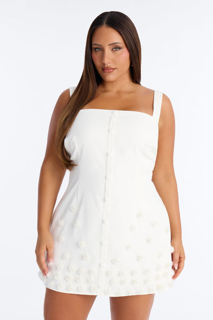 Faye Sleeveless Mini Dress - White