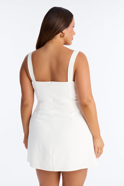 Faye Sleeveless Mini Dress - White