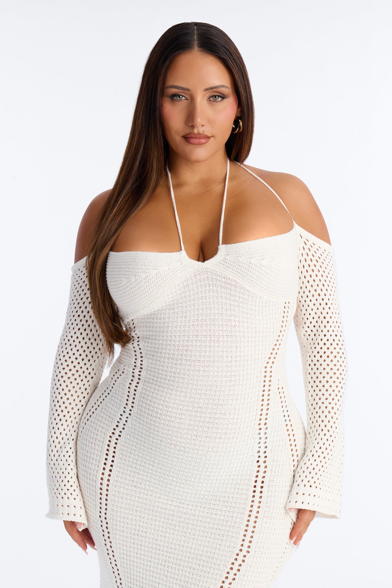 Wanderlust Backless Crochet Maxi Dress - Cream