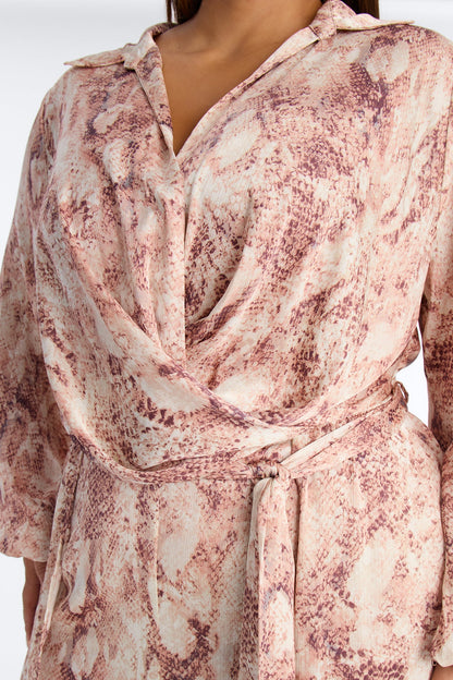 Stassi Snake Print Wide Leg Jumpsuit - Pink