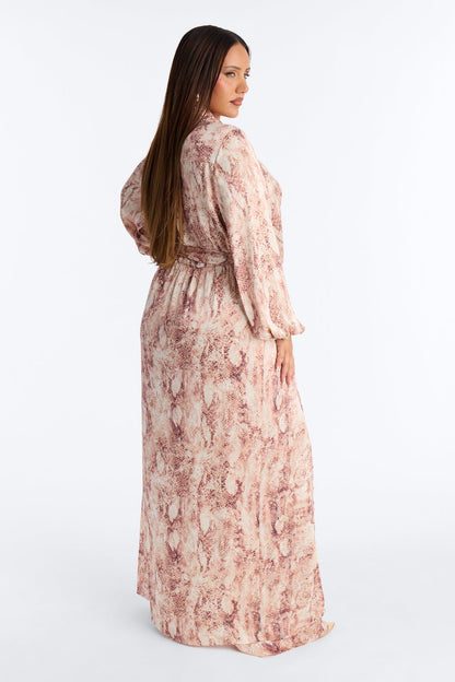 Stassi Snake Print Wide Leg Jumpsuit - Pink