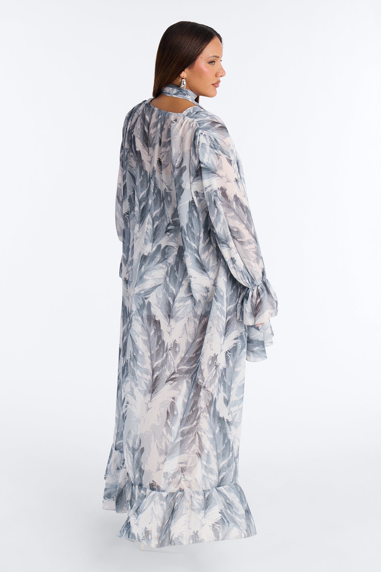 Demi High Low Chiffon Mini Dress - Grey/combo