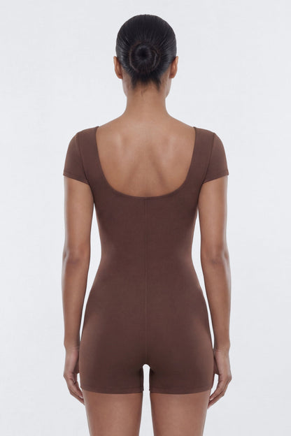 ProStretch™ 3″ Low Back Romper - Brown