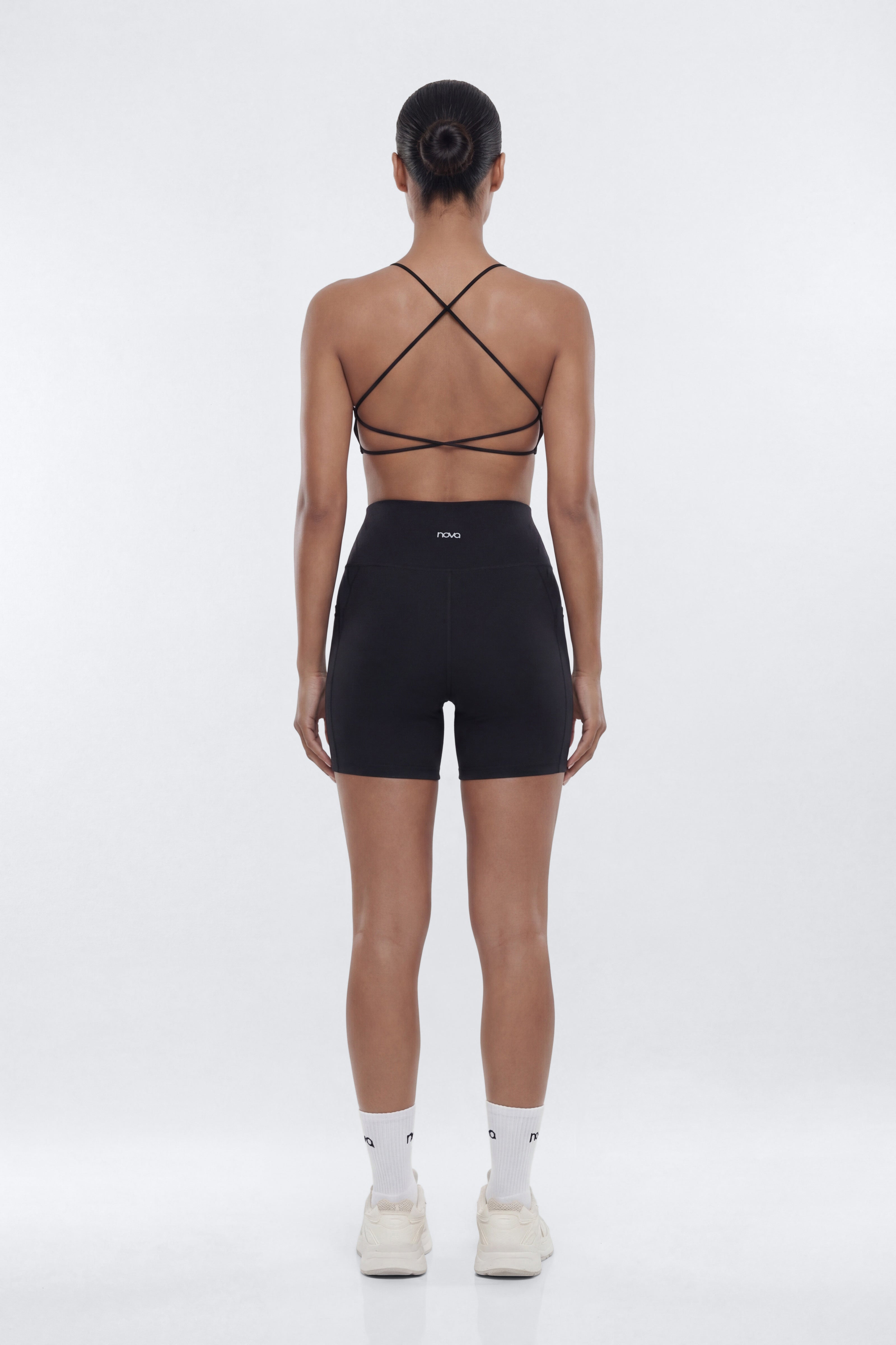 CloudForm™ High Waist 5″ Side Pocket Biker Short - Black