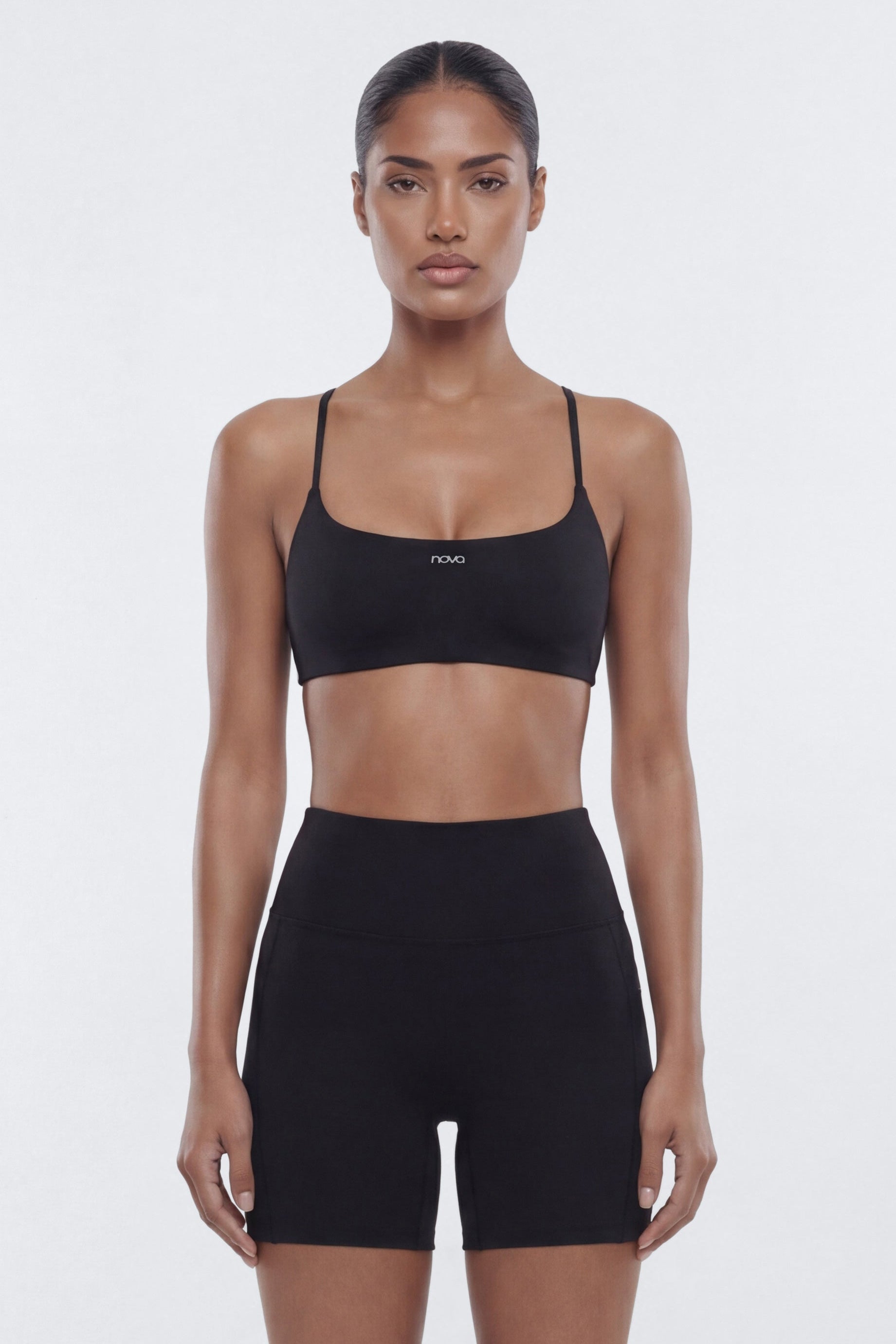CloudForm™ Strappy Back Sports Bra - Black