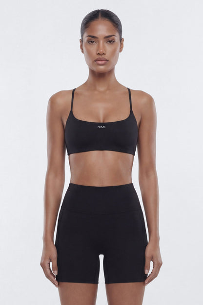 CloudForm™ Strappy Back Sports Bra - Black