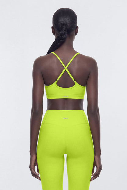 AirSculpt™ Cut Out Front X Back Sports Bra - Chartreuse