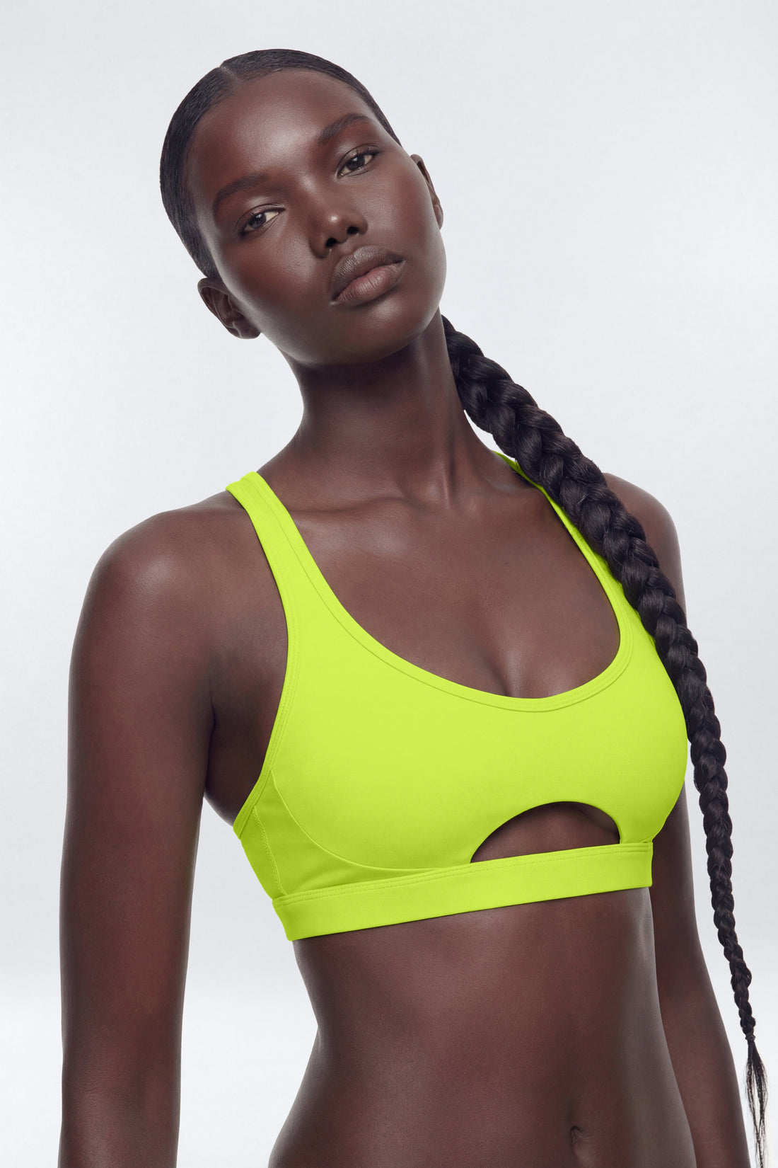 AirSculpt™ Cut Out Front X Back Sports Bra - Chartreuse