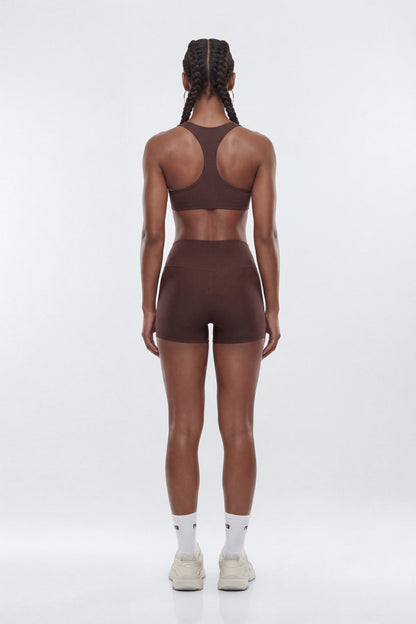 AirSculpt™ 3″ Mid Rise Biker Short - Brown