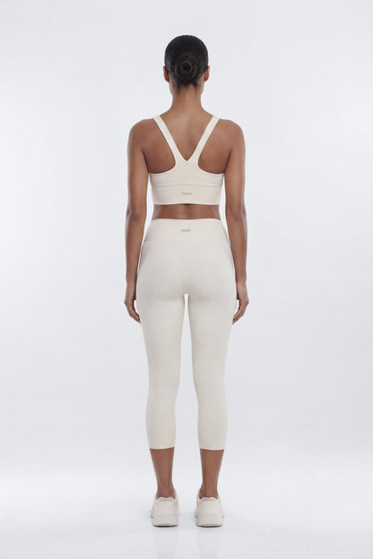 CloudForm™ 18″ Midrise Capri Legging - Beige