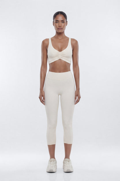 CloudForm™ 18″ Midrise Capri Legging - Beige