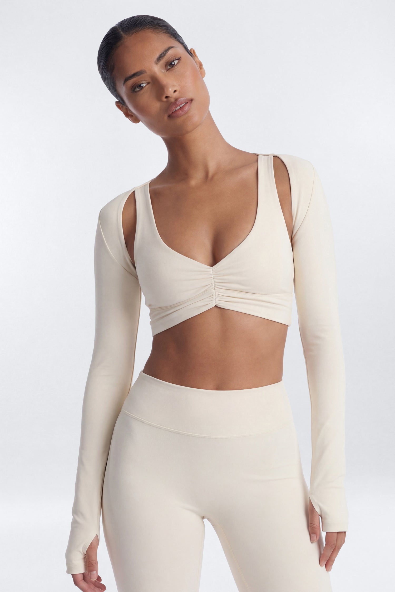 CloudForm™ Long Sleeve Shrug - Beige