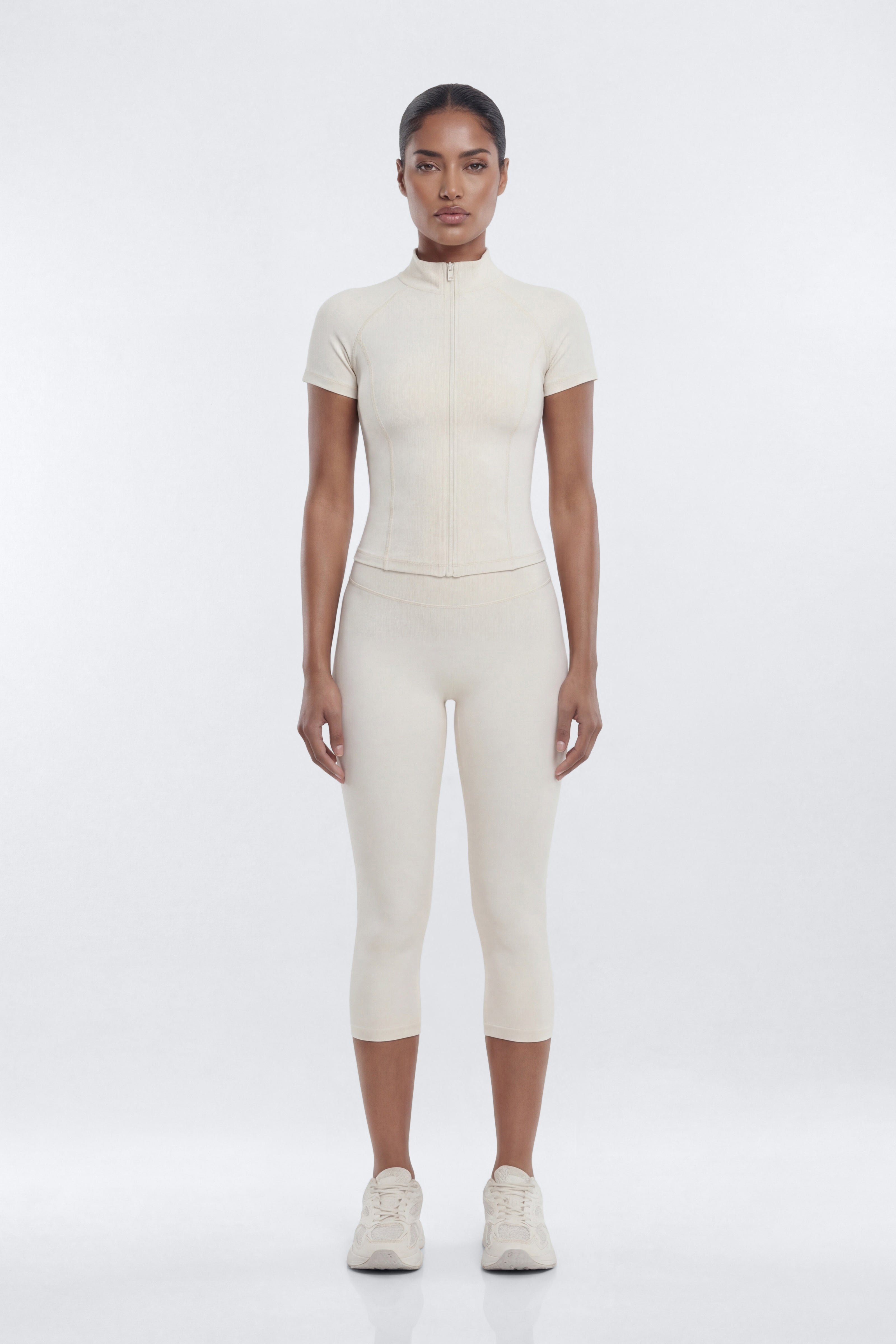 CloudForm™ Short Sleeve Full Zip Jacket - Beige