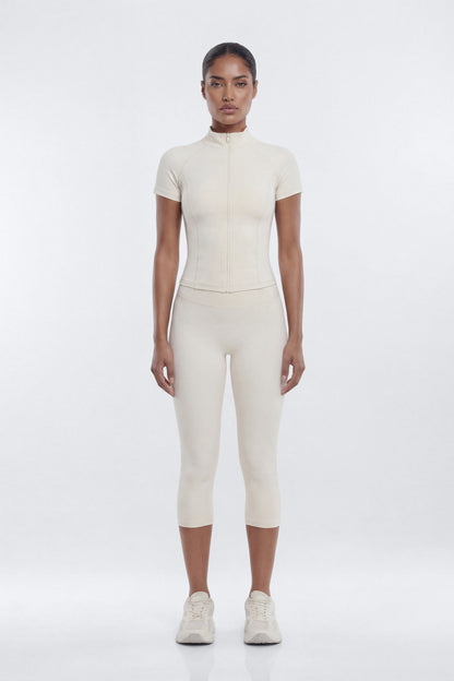 CloudForm™ Short Sleeve Full Zip Jacket - Beige