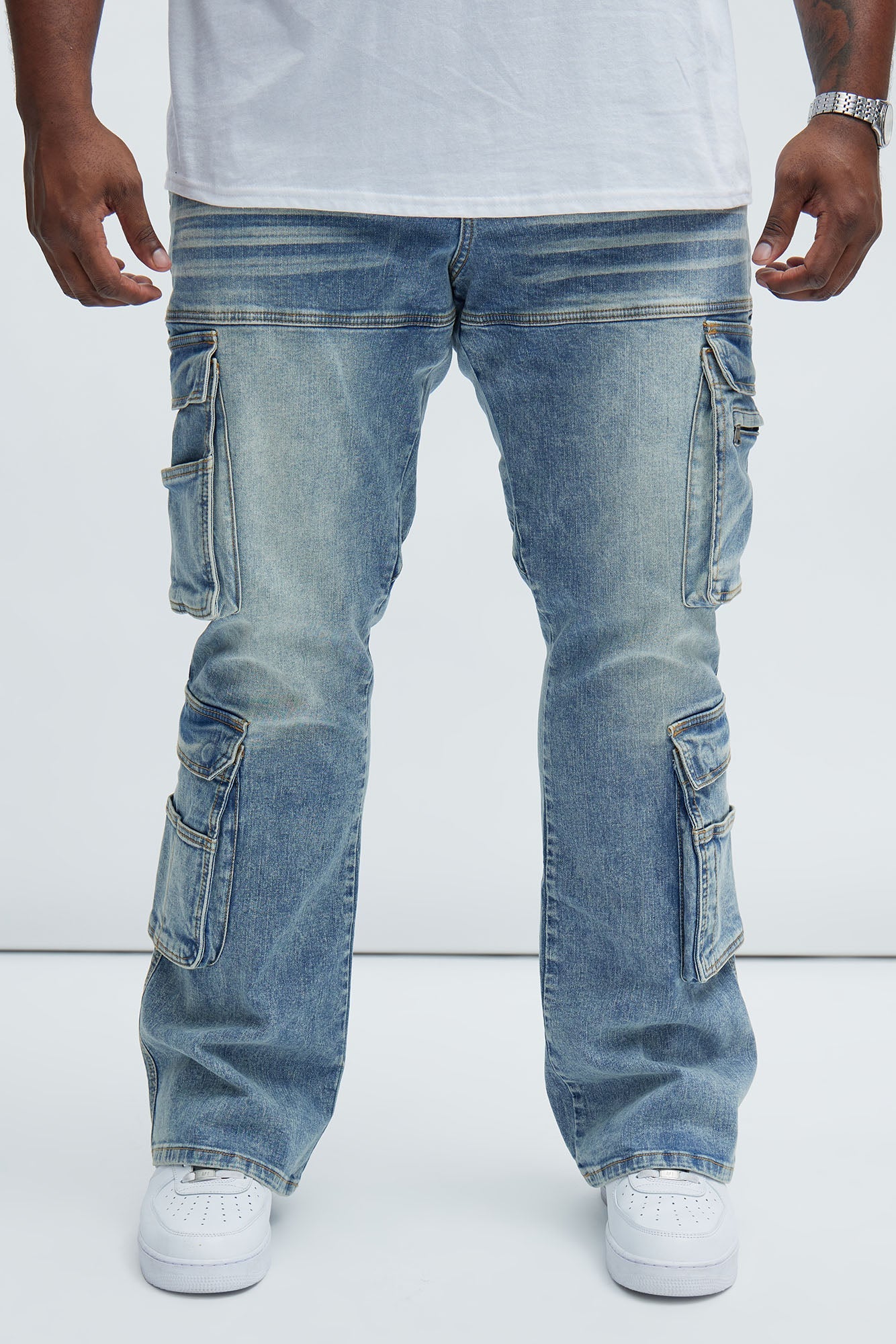 Romance Slim Stacked Flare Jeans - Light Blue Wash