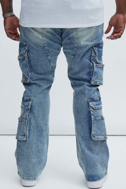 Romance Slim Stacked Flare Jeans - Light Blue Wash