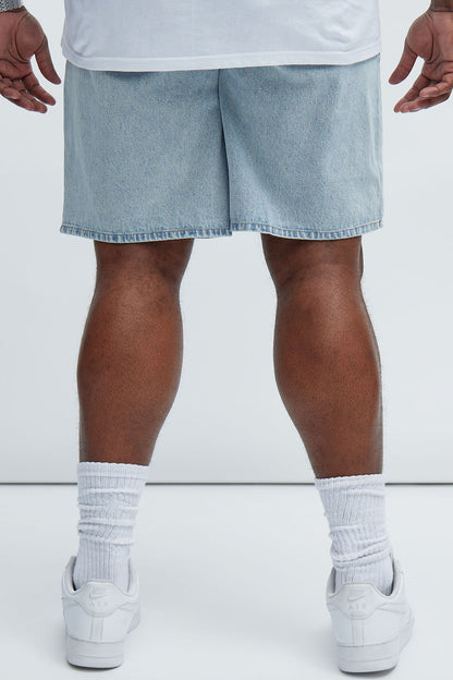 Colin Relaxed Denim Shorts - Light Blue Wash