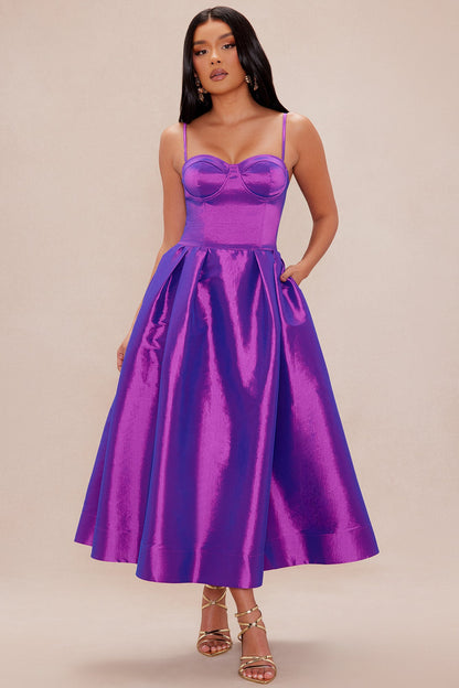 Harper Taffeta Maxi Dress - Purple