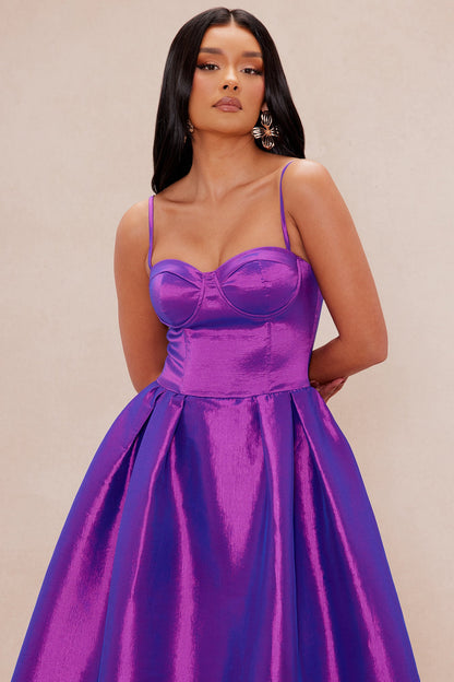 Harper Taffeta Maxi Dress - Purple