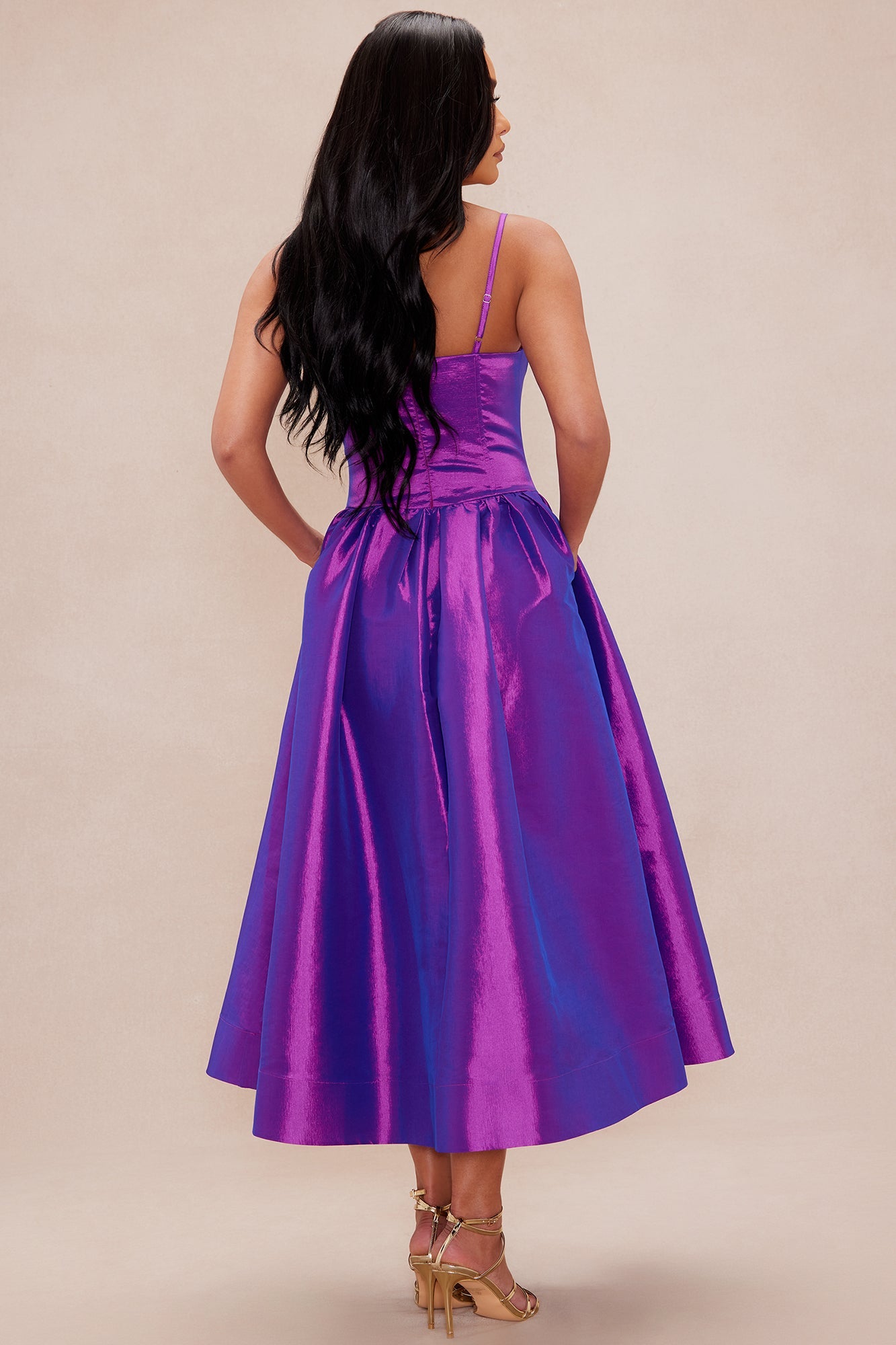 Harper Taffeta Maxi Dress - Purple