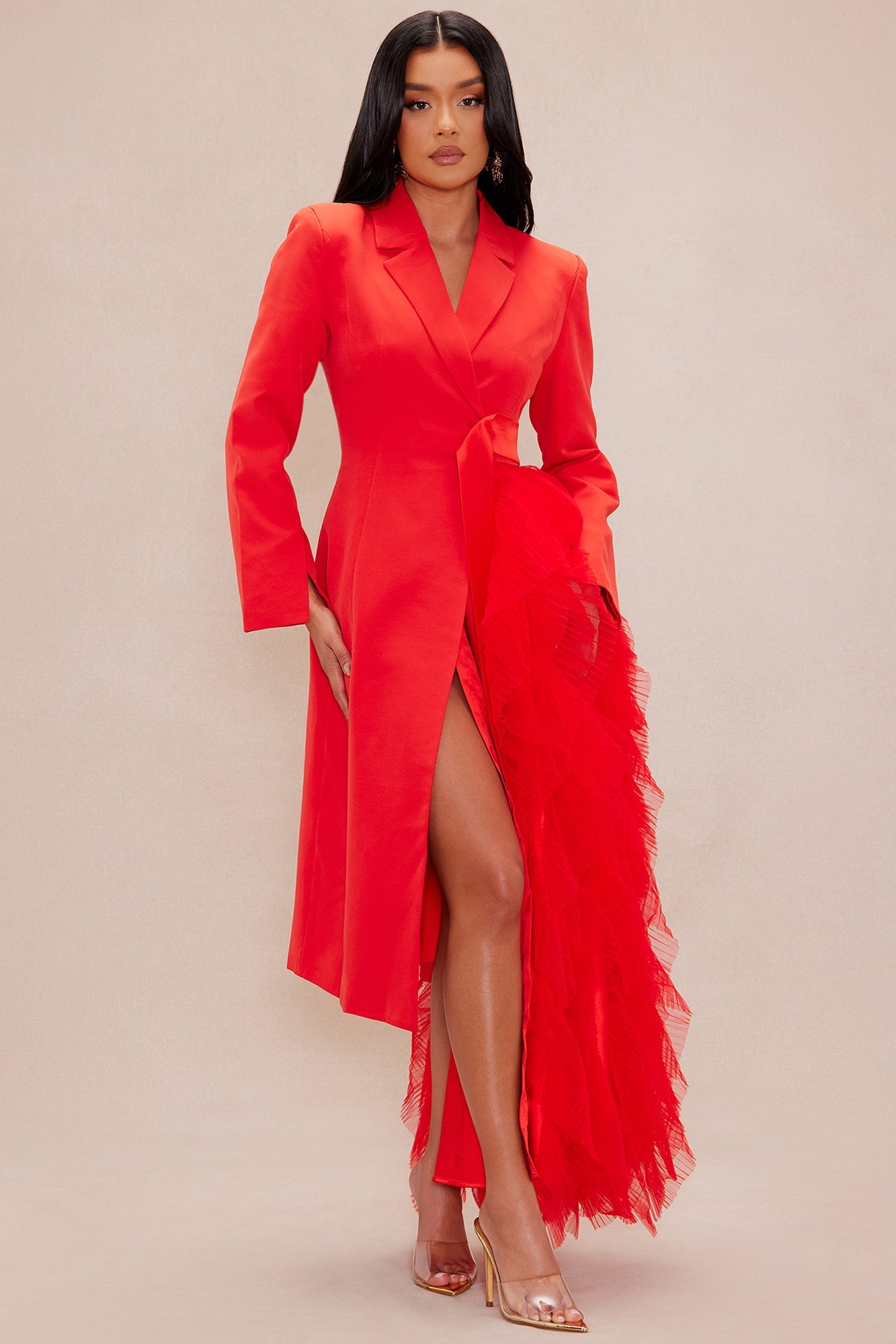 Katie Tulle Blazer - Red