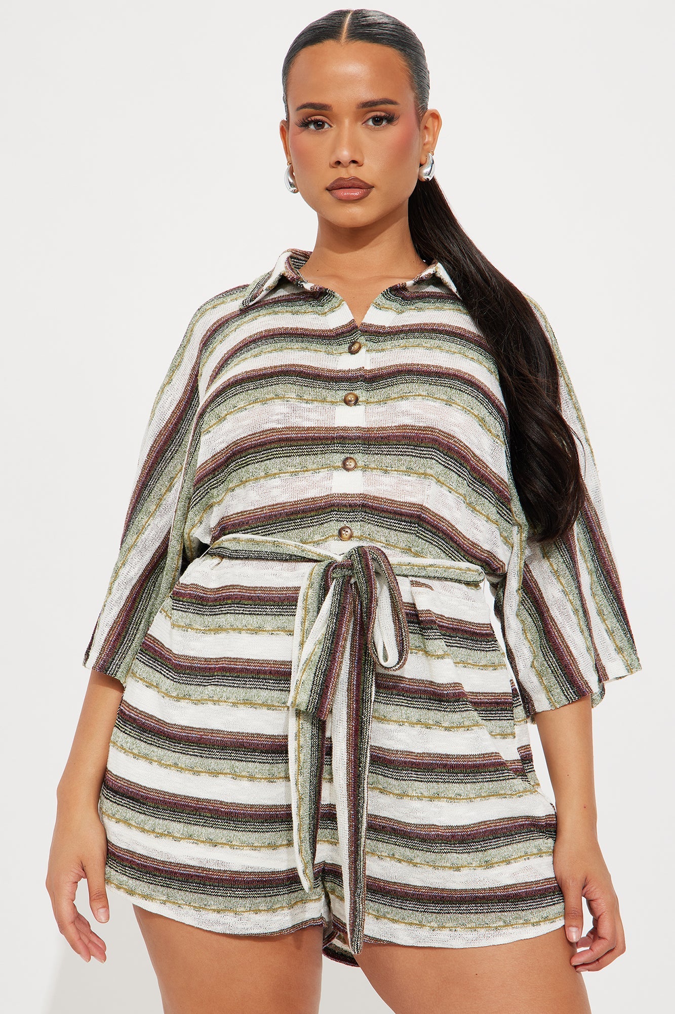 On The Verge Romper - Green/combo