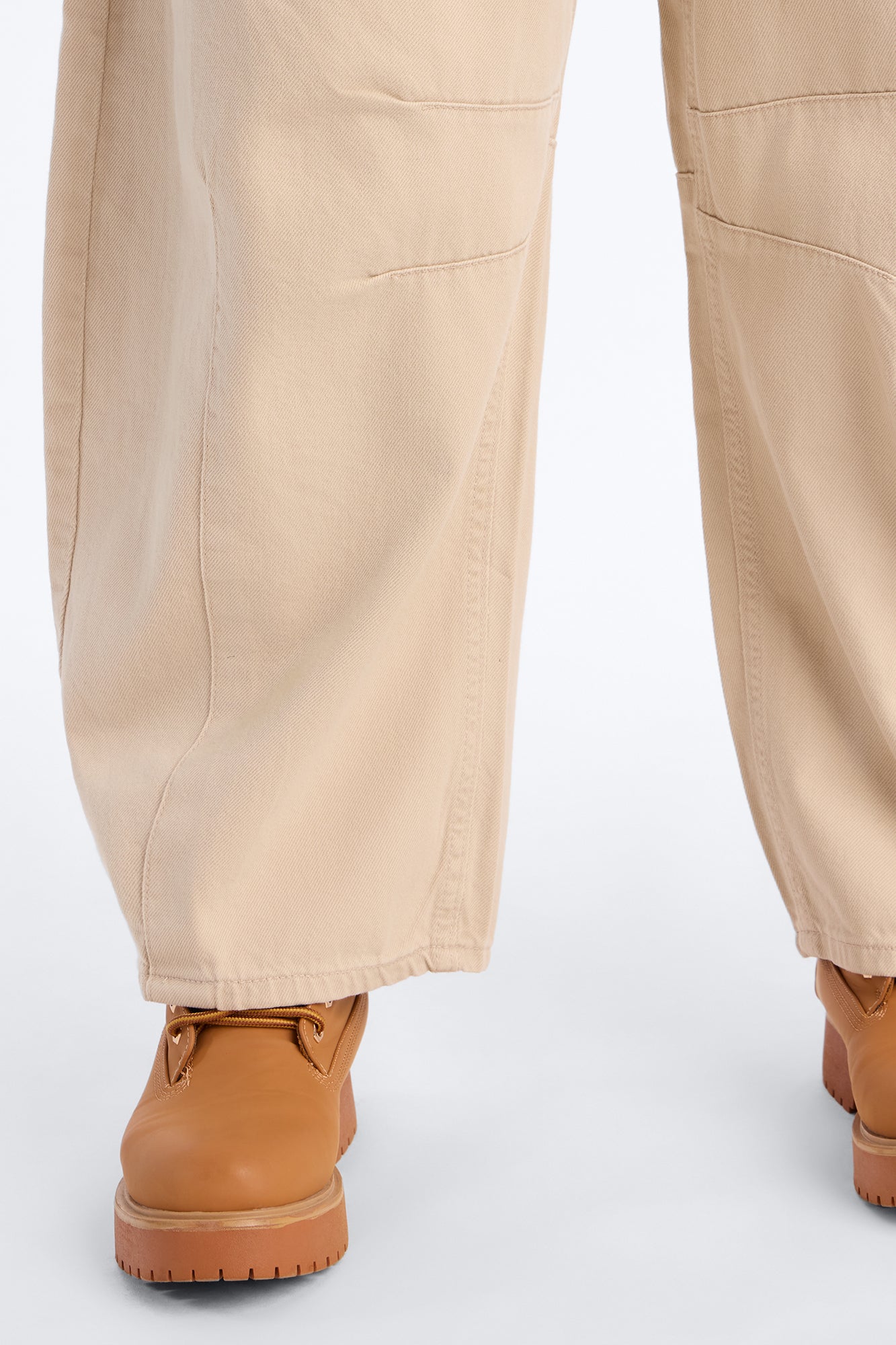 Vacay Moods Pull On Tie Waist Jeans - Khaki