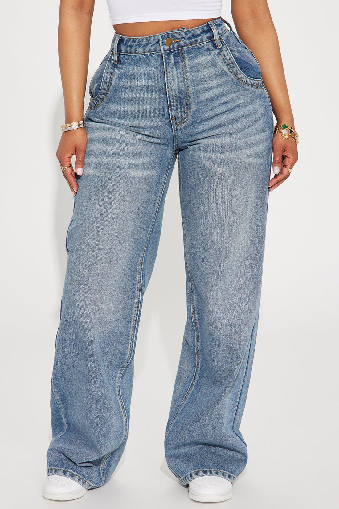 Calling It Off Baggy Jeans - Vintage Wash
