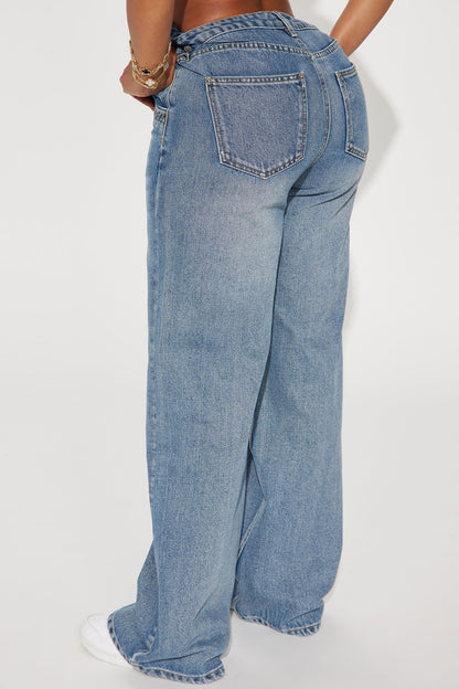 Calling It Off Baggy Jeans - Vintage Wash