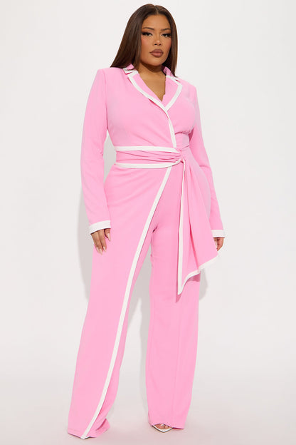 True Boss Long Sleeve Jumpsuit - Pink