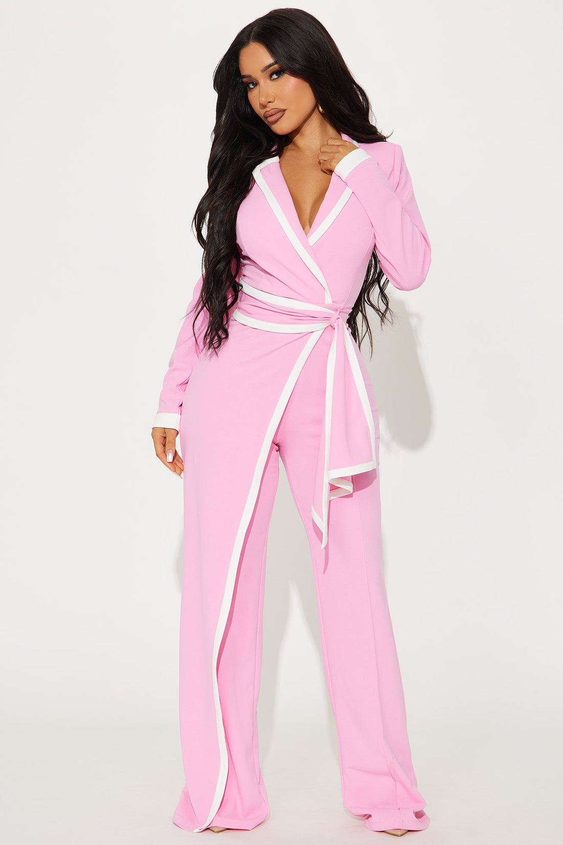 True Boss Long Sleeve Jumpsuit - Pink