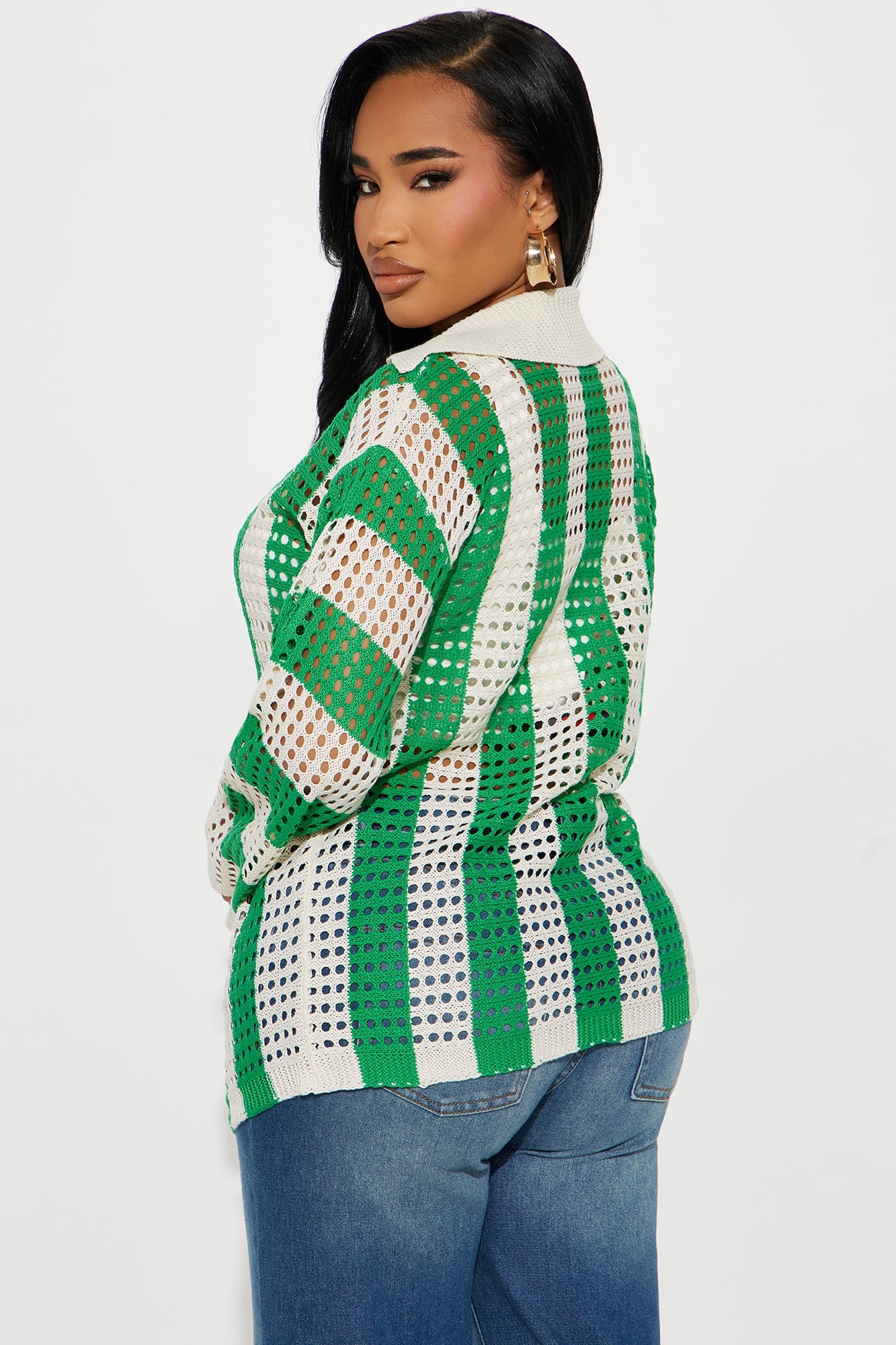Seaside Bliss Crochet Shirt - Green/combo