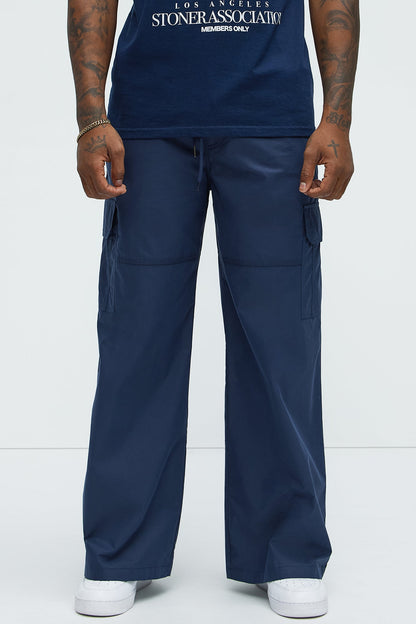 At The Time Baggy Cargo Pants - Navy