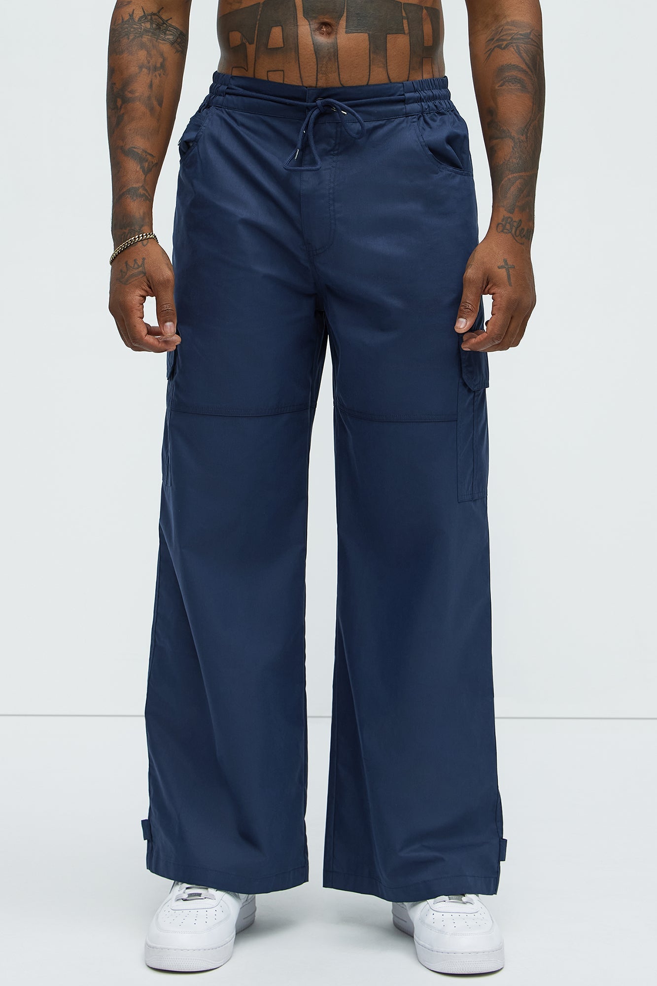 At The Time Baggy Cargo Pants - Navy