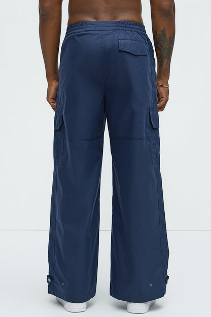 At The Time Baggy Cargo Pants - Navy