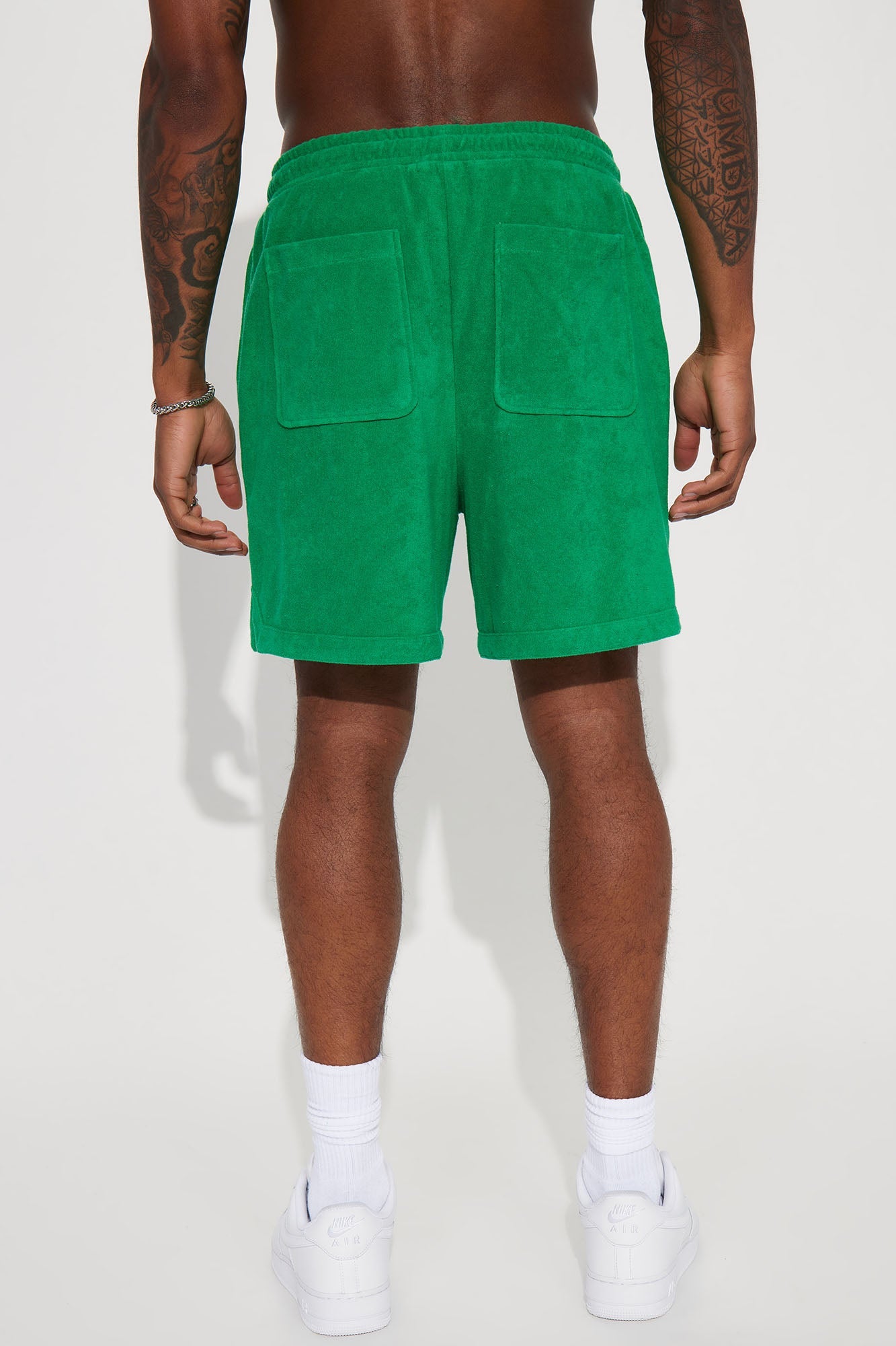 Dipped Terry Knit Shorts - Green