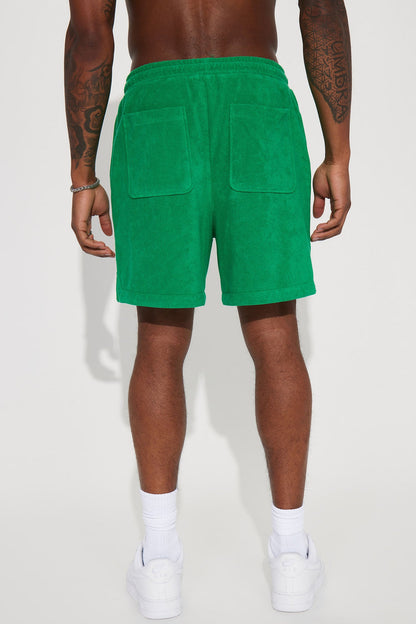 Dipped Terry Knit Shorts - Green