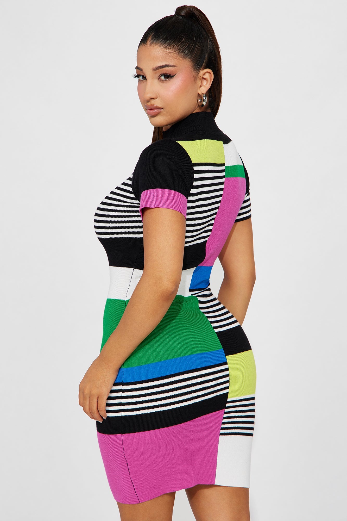 Margo Colorblock Mini Dress - Black/combo