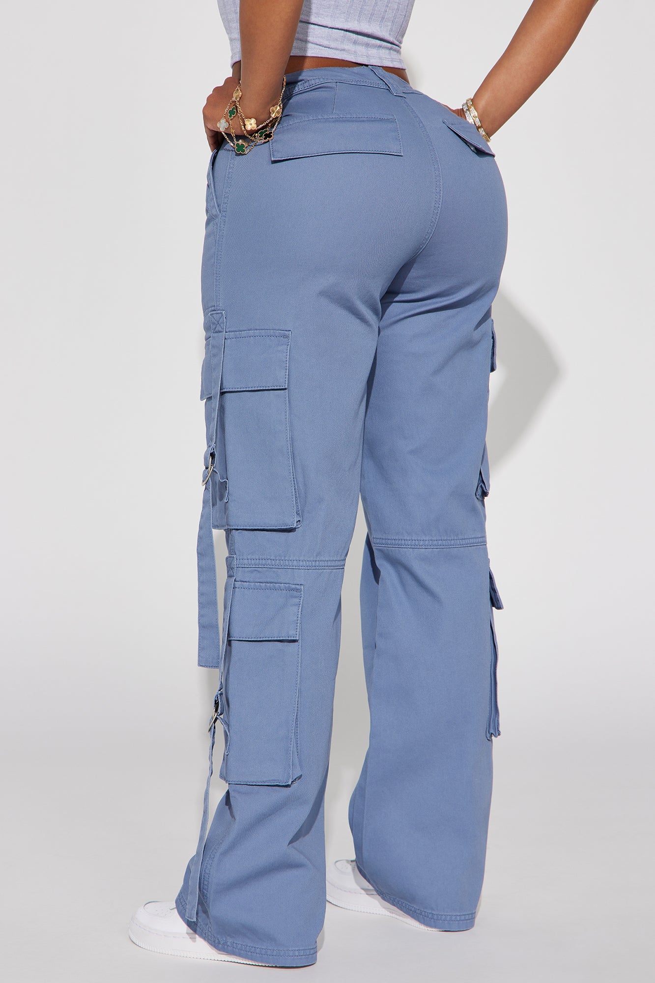 Danni Washed Cargo Pant - Slate Blue