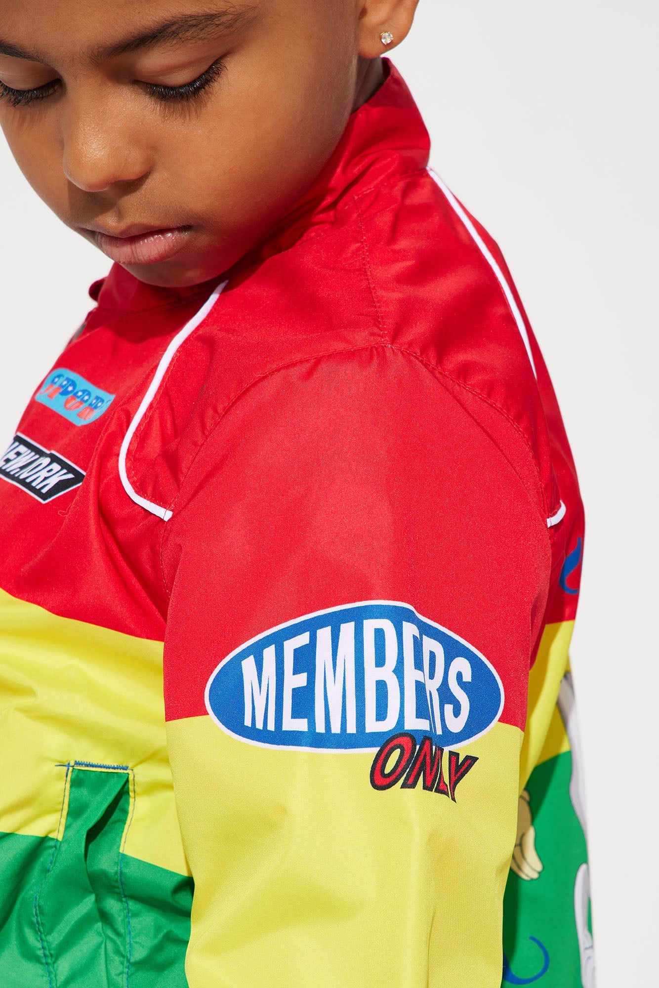 Mini Looney Tunes Colorblock Nylon Windbreaker - Red/combo