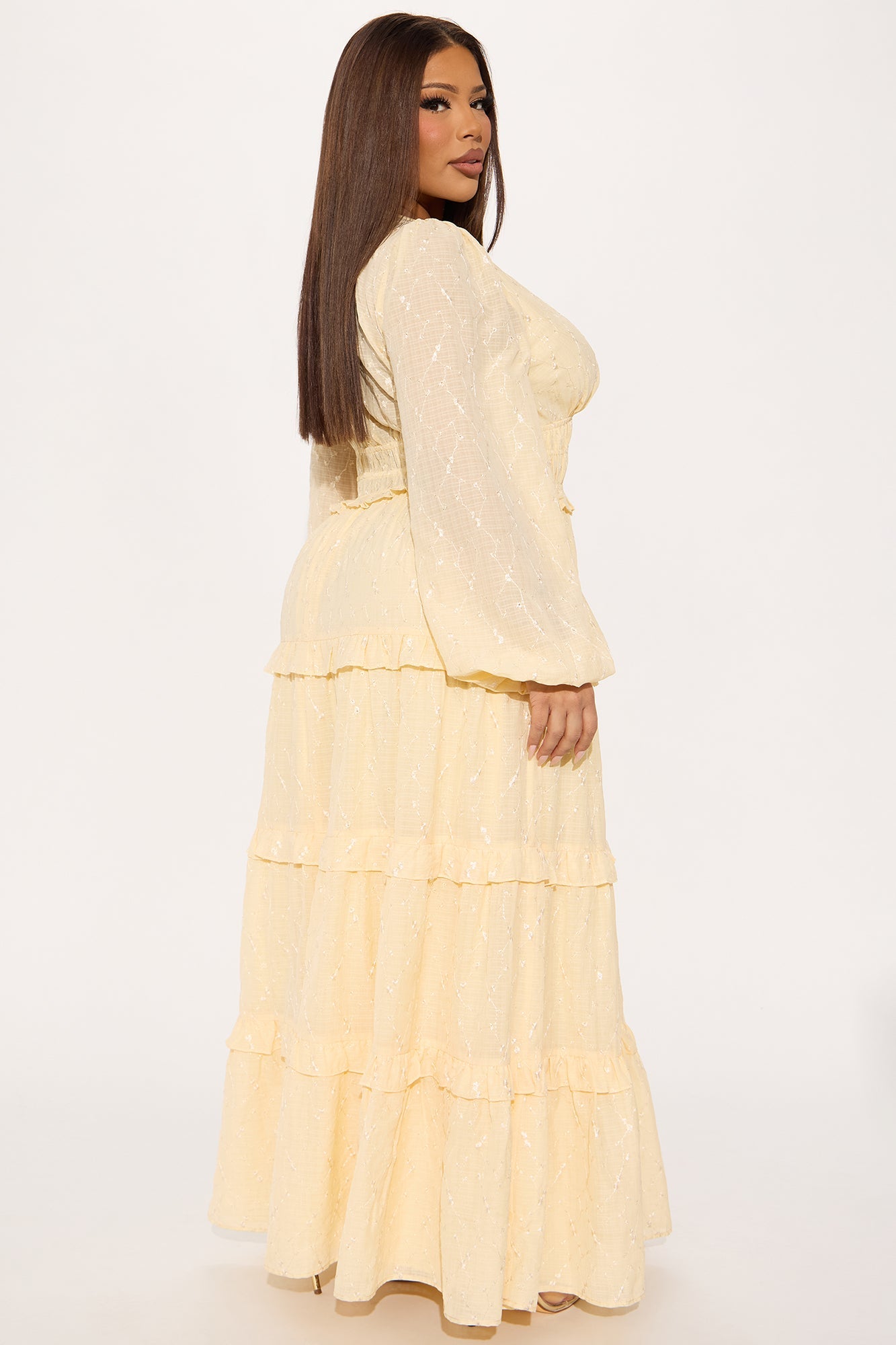 Sophia Eyelet Maxi Dress - Butter Yellow