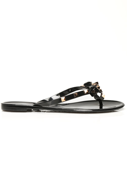 Studded Sister Flat Sandal - Black