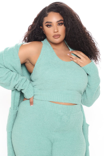 Keep Me Cozy Fuzzy 3 Piece Legging Set - Sage