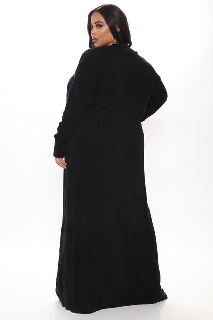 Keep Me Cozy Fuzzy 3 Piece Legging Set - Black