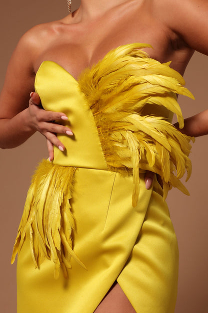 Jaqueline Asymmetrical Maxi Dress - Chartreuse