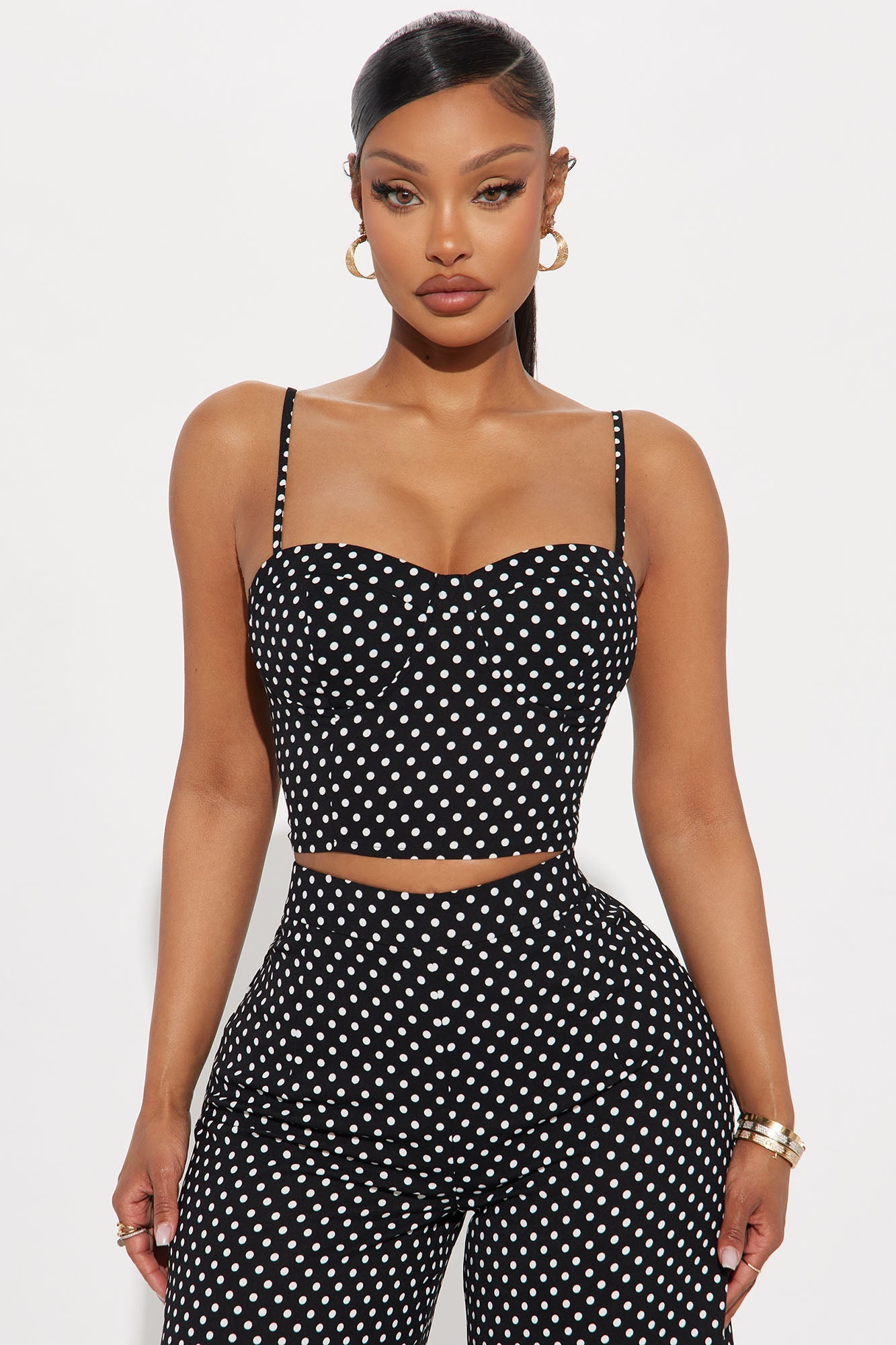 Payton Polka Dot Pant Set - Black/White