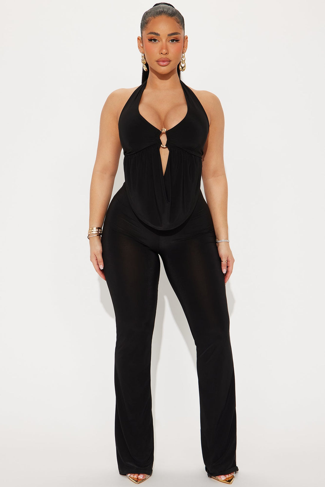 Emilee ITY Halter Jumpsuit - Black