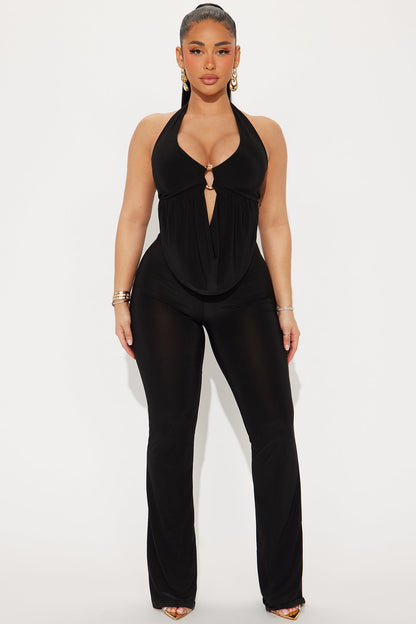 Emilee ITY Halter Jumpsuit - Black