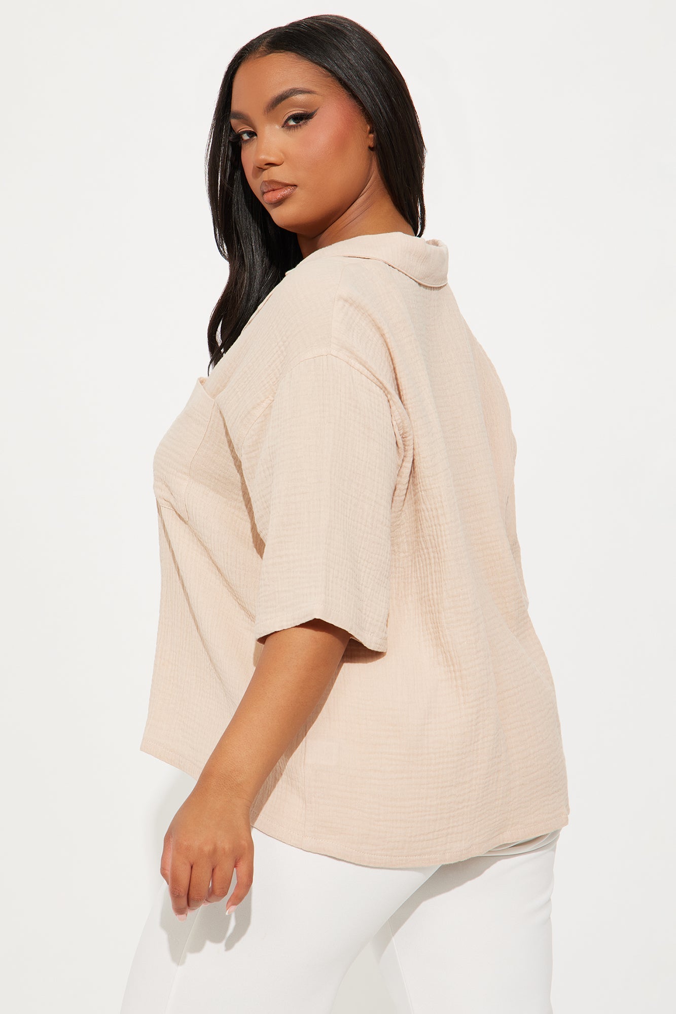 The Frankie Gauze Shirt - Taupe